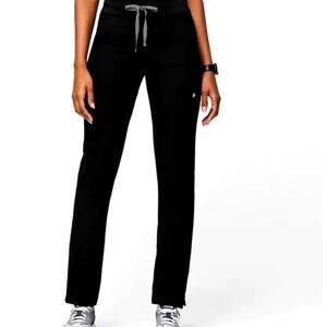 FIGS High Waisted Yola Skinny Scrub Pants Black Lightweight Medical Wear Sz 4XLP